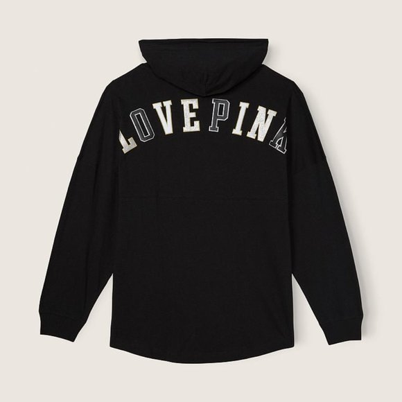 VS PINK COTTON OVERSIZED HOODED T-SHIRT LARGE - Picture 5 of 5